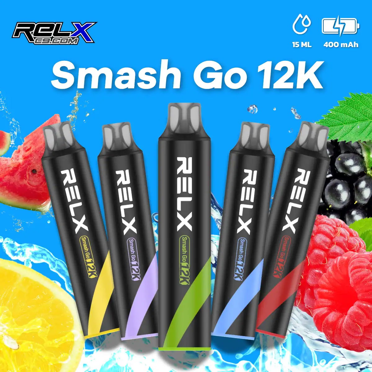 RELX Smash Go12000口拋棄式電子煙｜悅刻一次性裝置外出即用